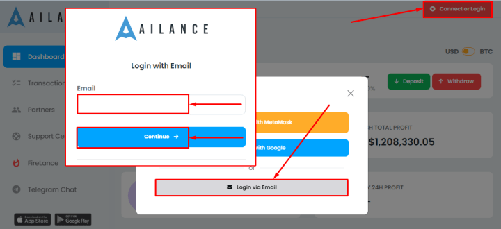 Регистрация в проекте AiLance