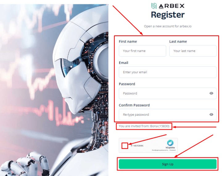 Регистрация в проекте Nordic ArbEx