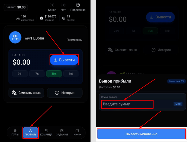 Вывод средств в проекте Syntra Вывод средств в проекте Syntra